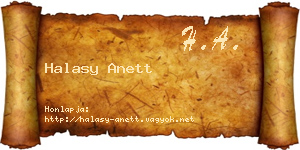 Halasy Anett névjegykártya